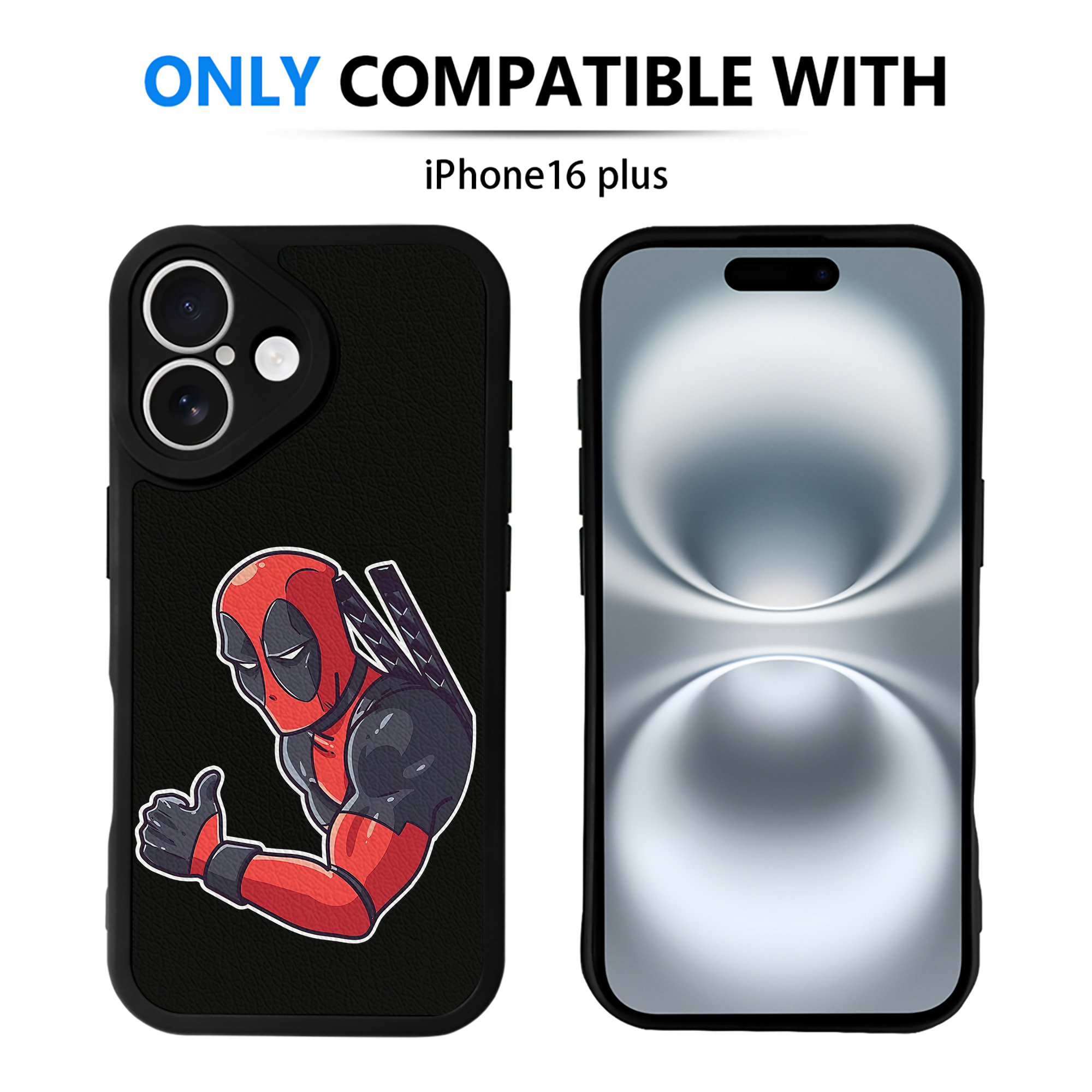 （画像用） Deadpool デッドプール 【iPhone 16シリーズ対応】シリコンスマホケース（レザー調） 材質：シリコン